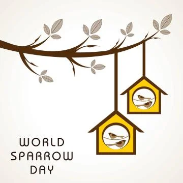 World Sparrow Day. Vector illustration of the date of sparrows Stock Illustration