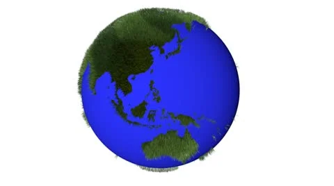 World sphere with grass spinning Video stock 8837226