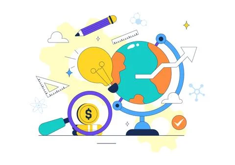 World Standards Day Illustration Featuring Global Quality Assurance, Certif.. Stock Illustration
