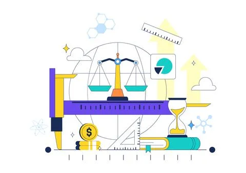 World Standards Day Illustration Featuring Global Quality Assurance, Certif.. Stock Illustration
