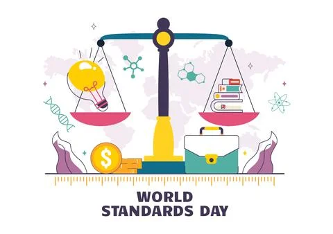 World Standards Day Vector Illustration on October 14 featuring a Globe, St.. 스톡 일러스트