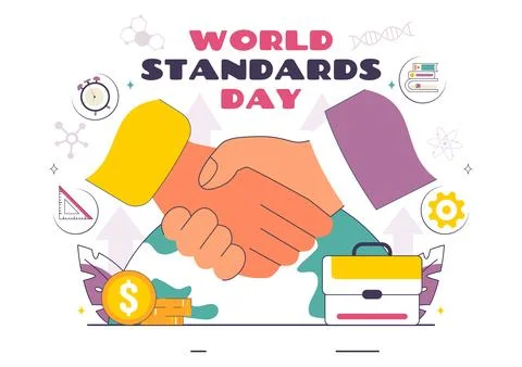 World Standards Day Vector Illustration on October 14 featuring a Globe, St.. 스톡 일러스트