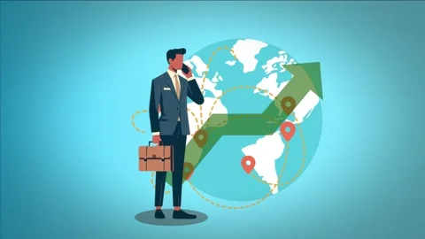 World statistics arrow direction with entrepreneurs Stock Footage 282369988