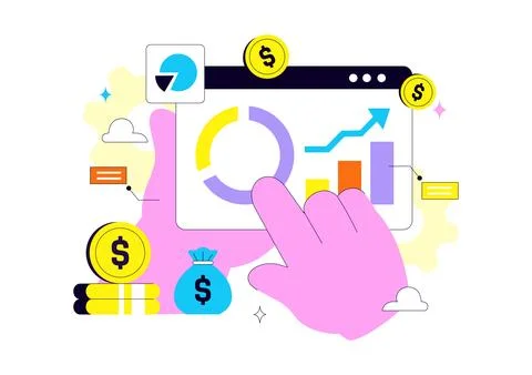 World Statistics Day Illustration Featuring Data Analysis, Statistical Repo.. Stock Illustration