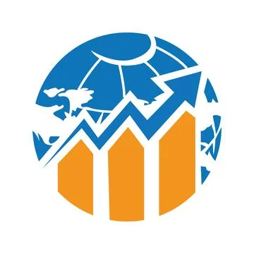 World Stats vector logo design template. World finance logo design concept World Stock Illustration
