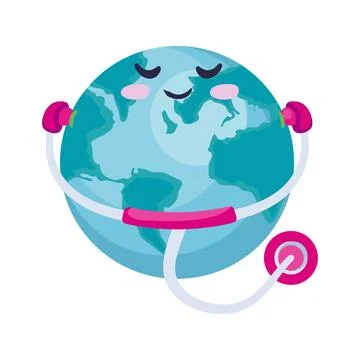World with stethoscope Ilustração Stock