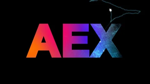 World stock index AEX multi-colored appear then disappear under the lightning Stock Footage 87343107