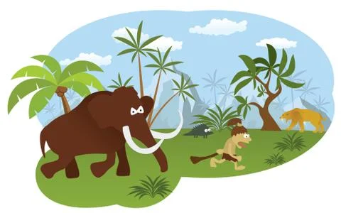World of stone age Stock Illustration