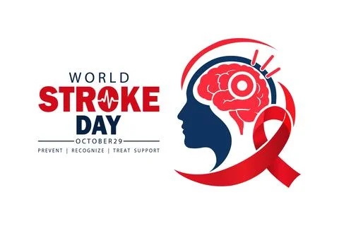 World stroke day awareness concept Stockillustratie