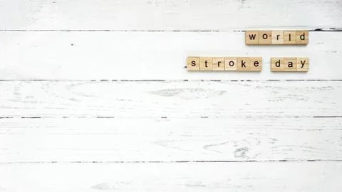 World stroke day . square cubes with letters Stock Photos