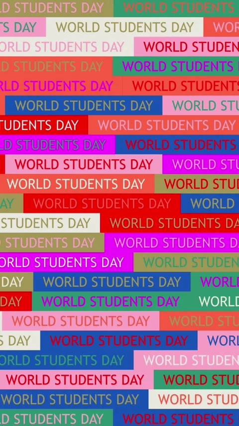 World Students Day. background. seamless pattern. loop mosaic animation. banner Video stock 322514929