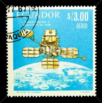 World Success in space cooperation - Lunar Orbiter 1, Space seri Stock Photos