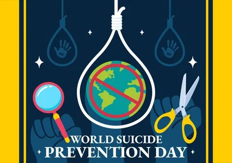 World Suicide Prevention Day Vector Illustration on September 10 with a Han.. Stock Illustration
