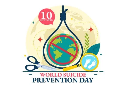 World Suicide Prevention Day Vector Illustration on September 10 with a Han.. Stock Illustration