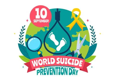 World Suicide Prevention Day Vector Illustration on September 10 with a Han.. Stock Illustration