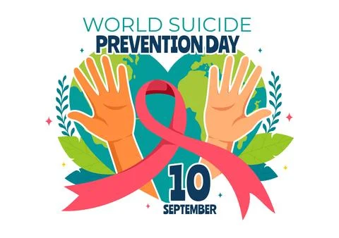 World Suicide Prevention Day Vector Illustration on September 10 with a Han.. Stock Illustration