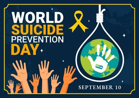 World Suicide Prevention Day Vector Illustration on September 10 with a Han.. Stock Illustration
