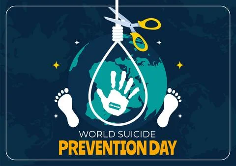World Suicide Prevention Day Vector Illustration on September 10 with a Han.. Stock Illustration