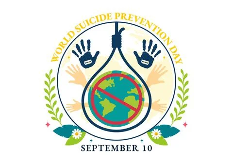 World Suicide Prevention Day Vector Illustration on September 10 with a Han.. Stock Illustration