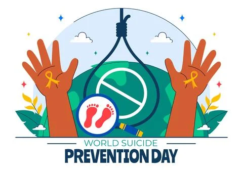 World Suicide Prevention Day Vector Illustration on September 10, Featuring.. Stock Illustration