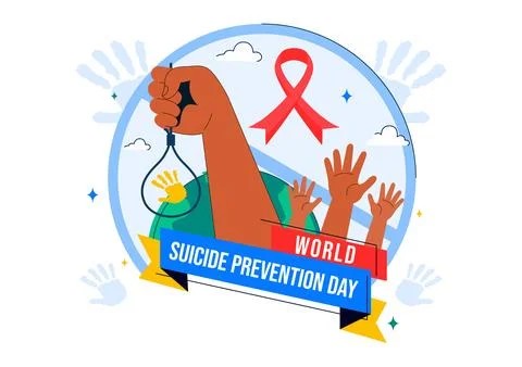 World Suicide Prevention Day Vector Illustration on September 10, Featuring.. Stock Illustration