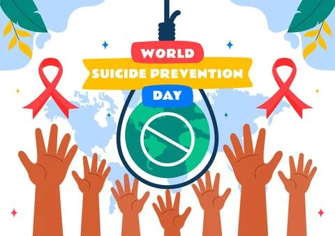 World Suicide Prevention Day Vector Illustration on September 10, Featuring.. Stock Illustration
