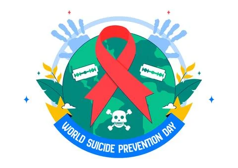 World Suicide Prevention Day Vector Illustration on September 10, Featuring.. Stock Illustration
