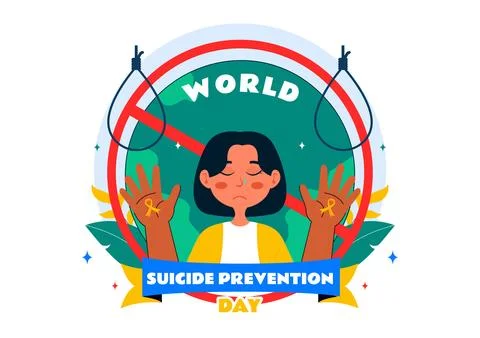 World Suicide Prevention Day Vector Illustration on September 10, Featuring.. Stock Illustration