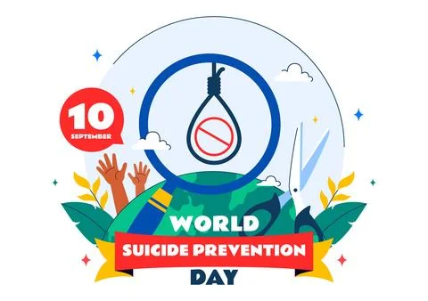 World Suicide Prevention Day Vector Illustration on September 10, Featuring.. Stock Illustration