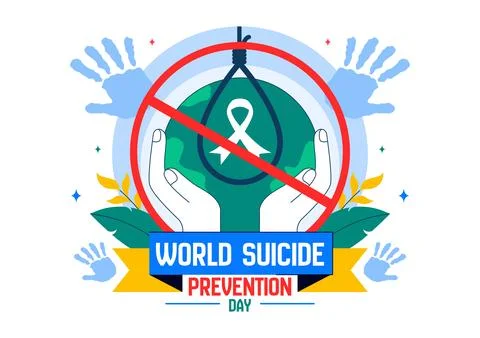 World Suicide Prevention Day Vector Illustration on September 10, Featuring.. Stock Illustration