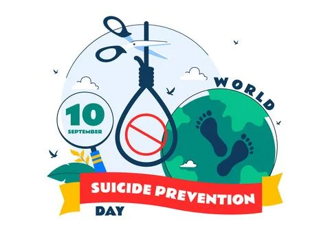 World Suicide Prevention Day Vector Illustration on September 10, Featuring.. Stock Illustration