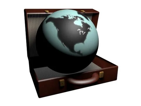 World in a suitcase Ilustração Stock