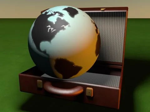 World in a suitcase Ilustração Stock