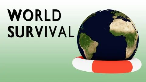 WORLD SURVIVAL concept Illustrazione stock