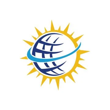 World symbol vector logo, quality control icon premium quality browser sun logo 스톡 일러스트