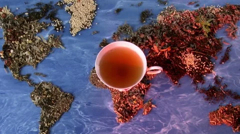 World of Tea - Tea cups, zoom out Video stock 8828004