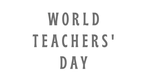 World Teachers' Day text animation video on white background Stock Footage 344250568