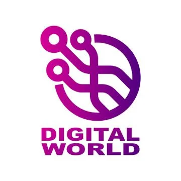 World Tech Logo Design Template. Abstract digital shape concept for modern Stock-Illustration