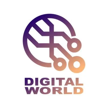 World Tech Logo Design Template. Abstract digital shape concept for modern イラスト素材