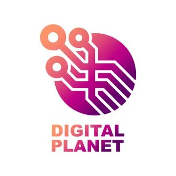 World Tech Logo Design Template. Abstract digital shape concept for modern 스톡 일러스트