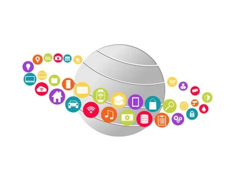 World technology abstract background illustration Stock Illustration