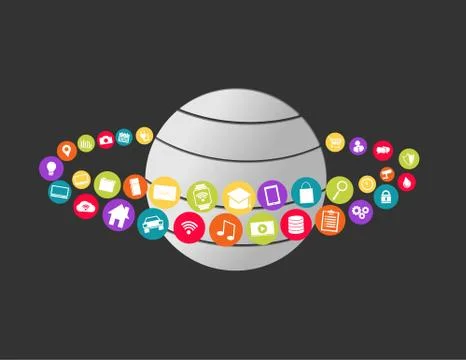 World technology abstract background illustration Stock Illustration