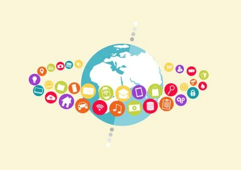 World technology abstract background illustration Stock Illustration