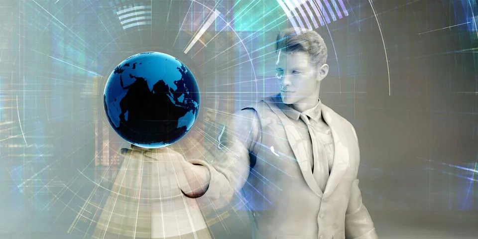 World Technology Background 스톡 일러스트