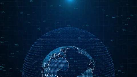 World Technology Global Network Data Exchange Metaverse Virtual Technology Stock Footage 347050652