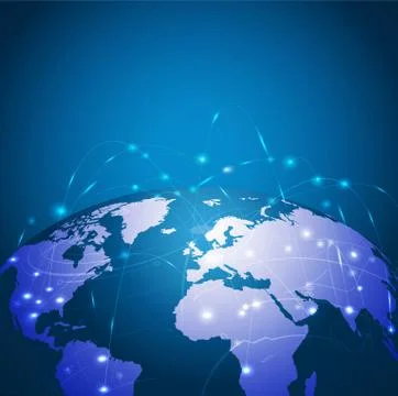 World technology mesh network, vector illustration Stock Illustration