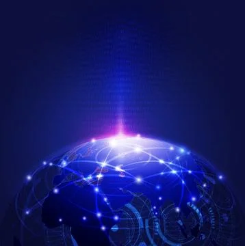 World technology network and digital background, vector illustration Stock Illustration