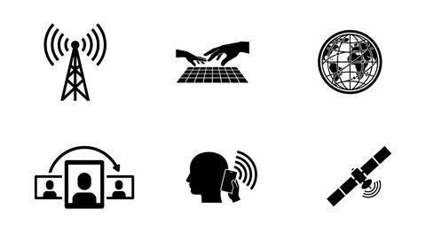 World Telecommunication Day vector illustration set, flat design Stock Illustration