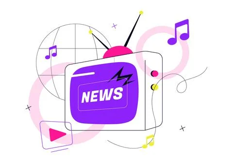 World Television Day Vector Illustration Featuring Retro TV, News Broadcast.. Stock Illustration