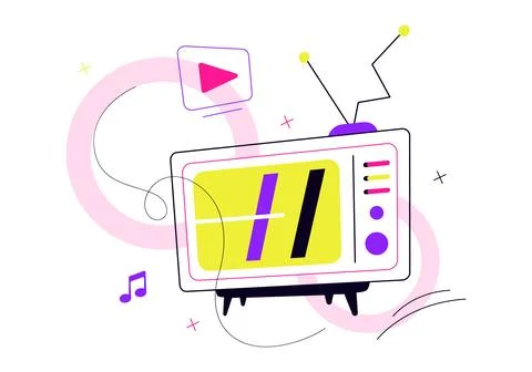World Television Day Vector Illustration Featuring Retro TV, News Broadcast.. Stock Illustration
